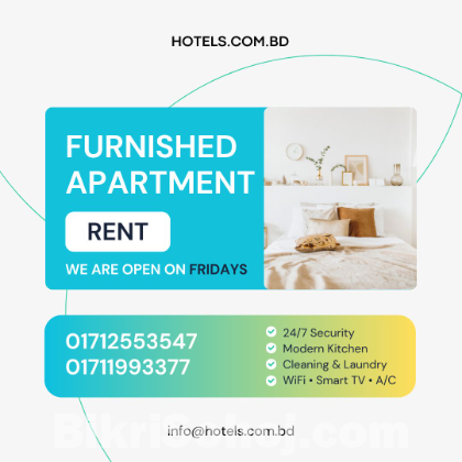 Furnished Serviced One Apartment for Rent in Bashundhara R/A